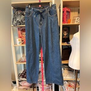 Lioness wide leg Blue Denim Women's Jeans size small NWT